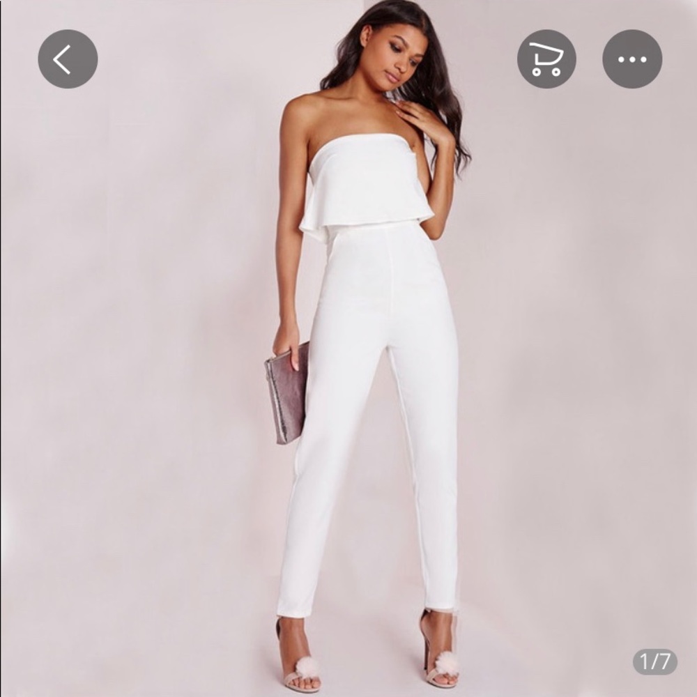 White Ruffle Jumpsuit